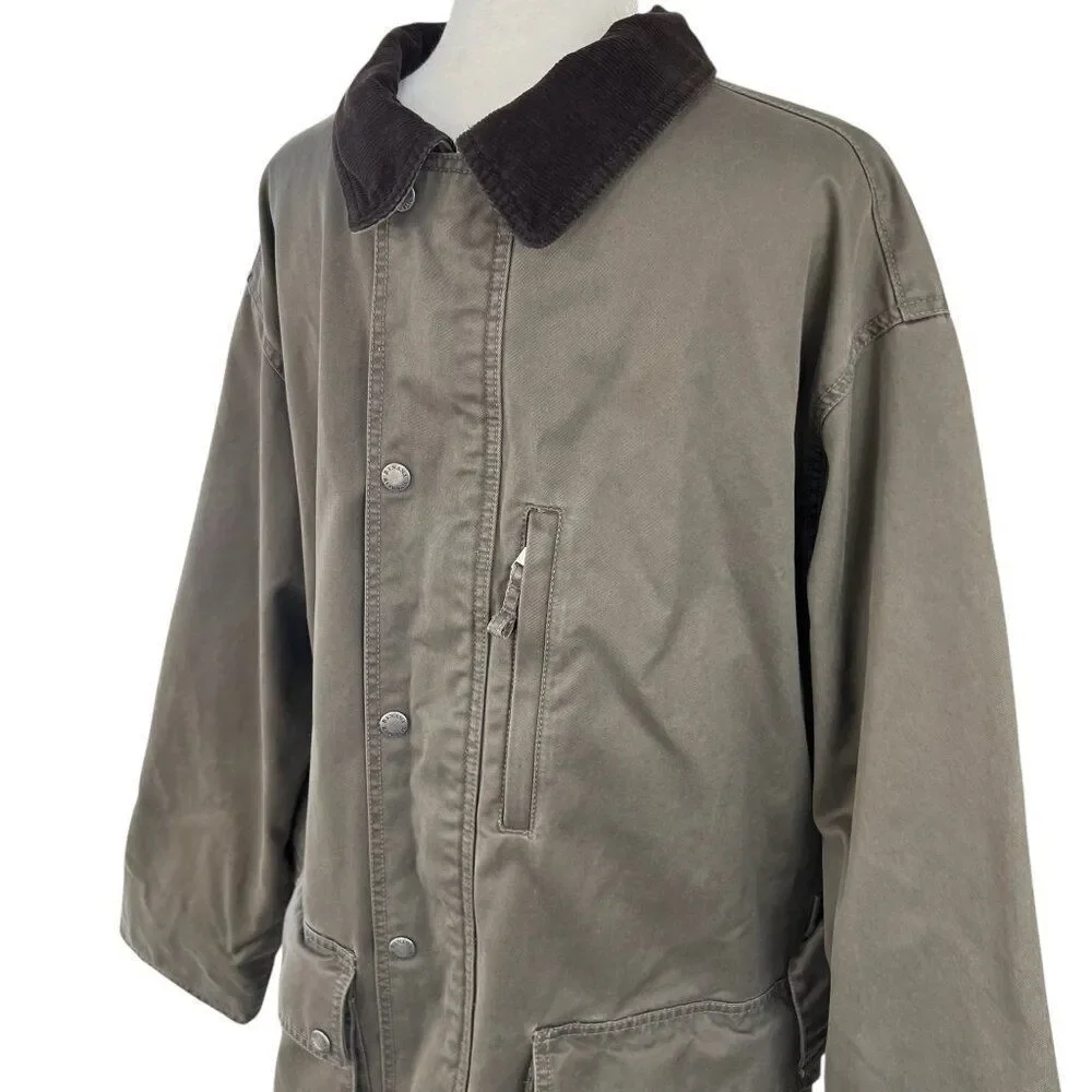 Banana Republic Men's Y2K Cotton Chore Barn Coat Field Jacket Green Size Large